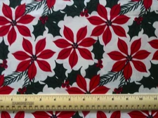 13" x 44" 100% cotton fabric JoAnn Fabrics Christmas Poinsettias flowers holly