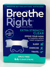 Breathe Right Extra Strength Clear Nasal Strips Sensitive Skin   Exp 01/2030