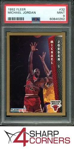 1992 FLEER #32 MICHAEL JORDAN BULLS HOF PSA 9