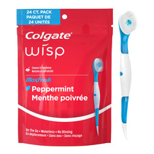 Max Fresh Wisp Disposable Mini Adult Manual Travel Toothbrushes, Peppermint, 24