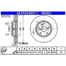 2x Bremsscheibe 26222818 vorne für Honda HR-V RU