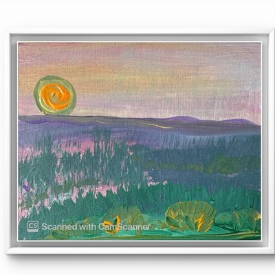 BLESSED#1389  Dessert Sun Hearts Hidden 8x10 Original Paper Art Modern Abstract