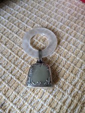 Vintage Webster Sterling Baby Rattle Mother of Pearl Teething Ring