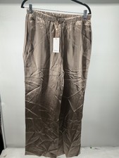 Quince Womens 100% Washable Silk Drawstring Wide Leg Pants - 30"