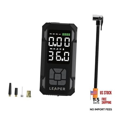 Portable Air Compressor, Black, 7500mAh Capacity. 150PSI Rating and 3.6''