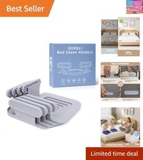 Lock Sheet Holders - No More Loose Sheets, Secure Bed Sheets, 4Pcs Fits All K...
