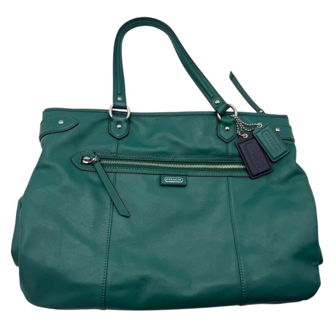 COACH Daisy Leather Emma Tote Bag in Green Style QO1J5F