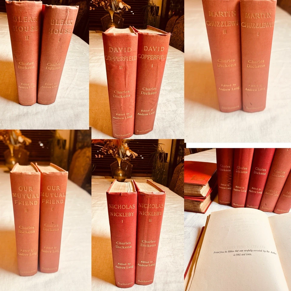 1800s Antiquarian Scribners-Charles Dickens Works/10 VOL Set/RARE/Cloth Bound - Image 2 of 4