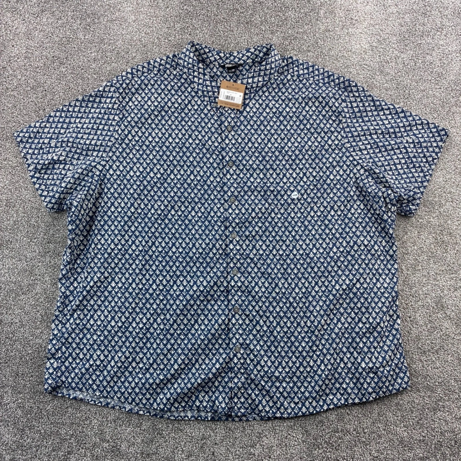 NWT Eddie Bauer Baja Shirt Mens 4XB Short Sleeve Print Button Up Casual