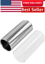 Pack of 2 Guitar Slides Set, 60mm Glass Slide and Stainless 2pcs