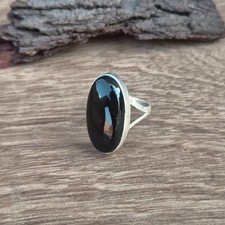 Unique Black Onyx Gemstone Ring 925 Sterling Silver Designer Gift Ring PG8967