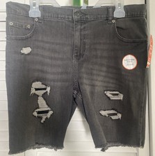 Girl  s Wonder National Distressed Denim  Shorts Sz. 14 HUSKY