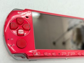 TESTED SONY PSP 3000 RED Console + Charger + battery + 3 games  Region free 32MB