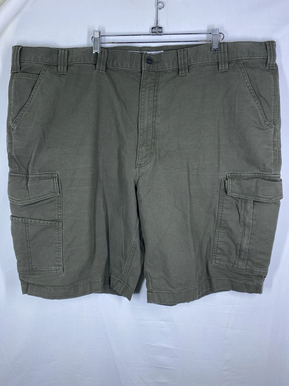 Carhartt Cargo Shorts Mens 48 Green Rugged Flex Relaxed Fit Canvas Workwear Camp