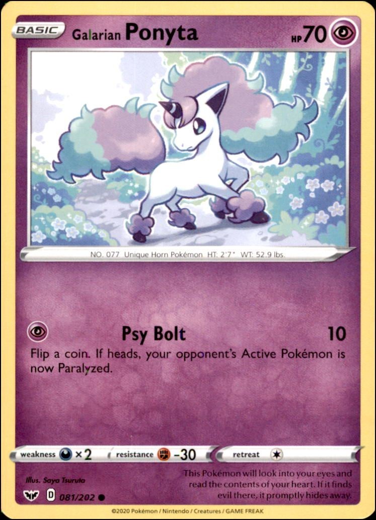 Pokemon - 2X Galarian Ponyta #081/202 - SWSH01: Sword & Shield Base Set Common
