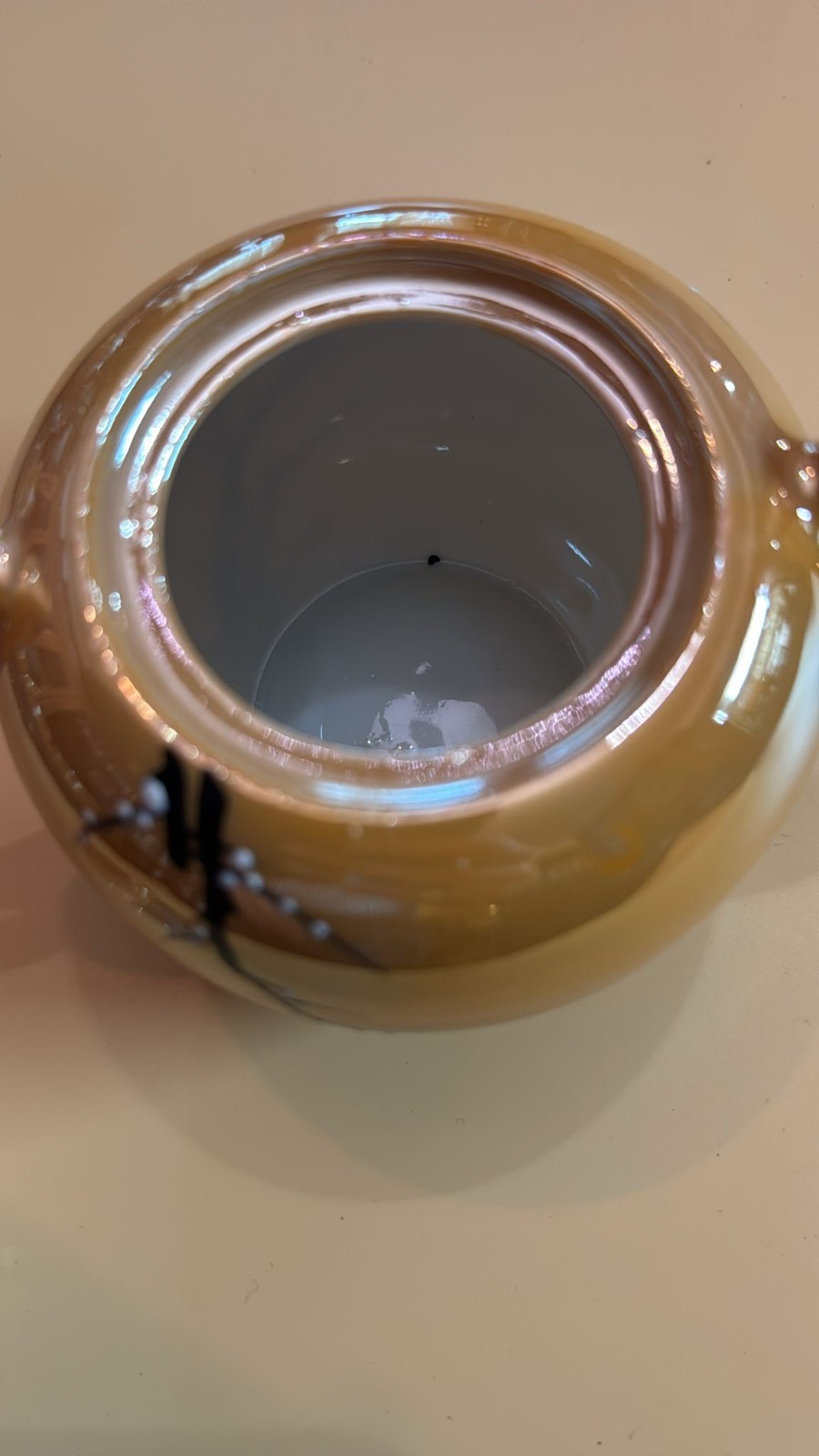 Vintage TA Japan Lusterware Tea Set Cherry Blossom Service for 6 Gold Peach Pink