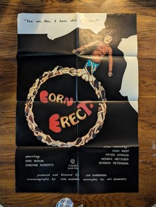 1976 Born Erect Original Folded Theatre Poster Adult Film
