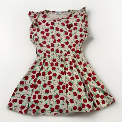 SONIA RYKIEL GIRL'S 8Y Apple Print Dress Frilly Jersey Apple Picking School