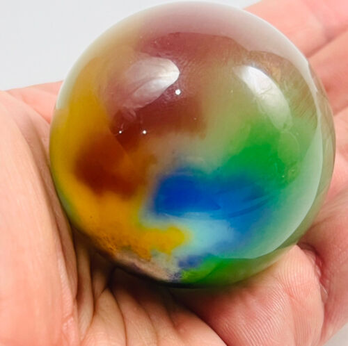 Rainbow Crystal Stone Naga Egg Spiritual TalismanJewelry reiki heal amulet 50mm