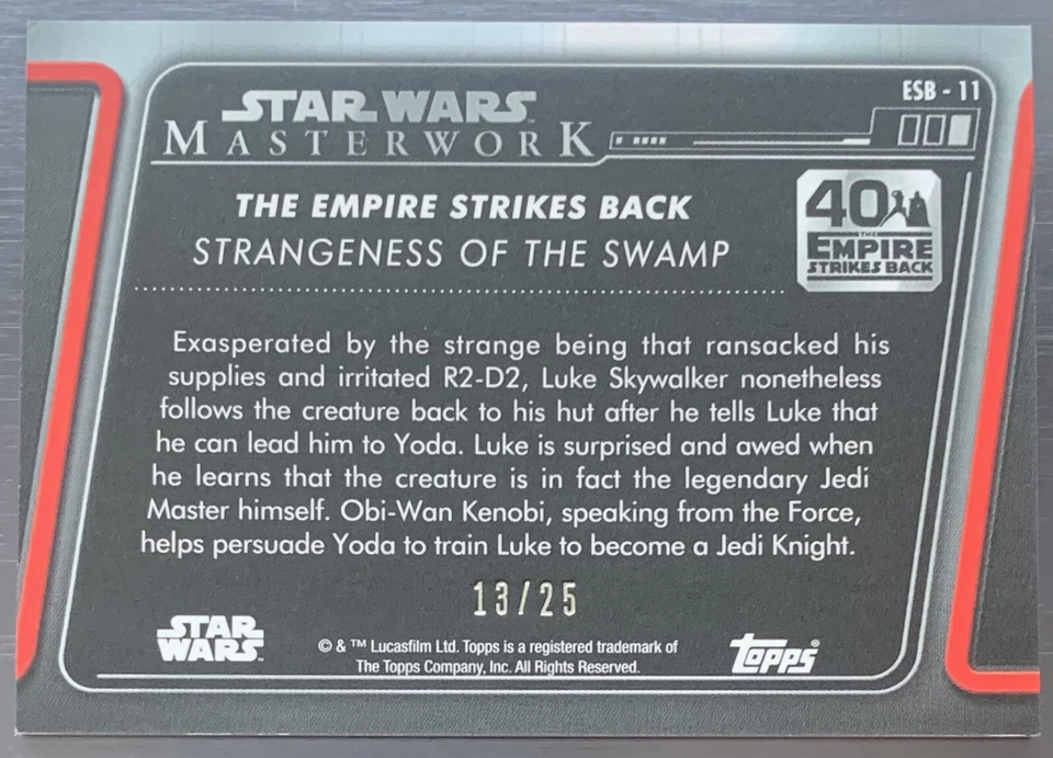 2020 STAR WARS Masterworks 40th Empire Strikes Back Strangeness of Swamp 13/25 - Image 2 of 2