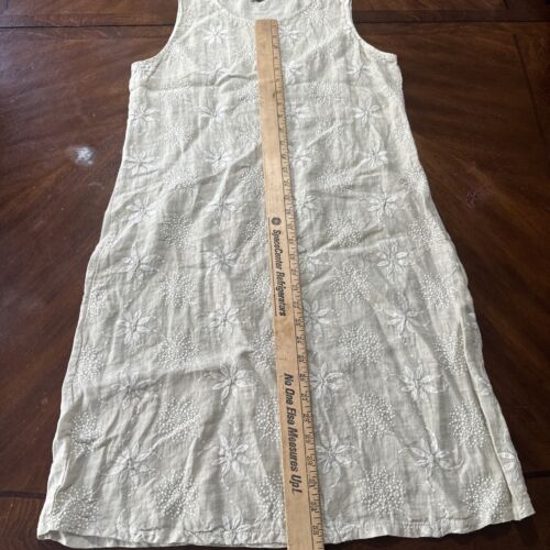 terzo millennio Linen Dress Floral Print Embroidered Size M - Picture 5 of 9