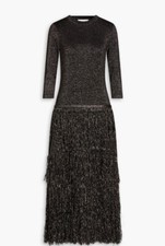 Zimmermann Fringed Metallic Jersey Dress Size 1