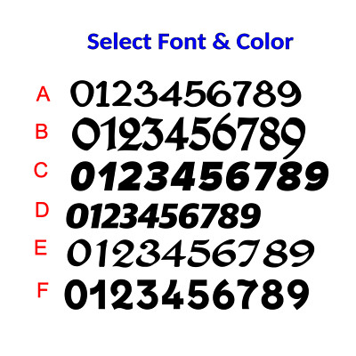 0-9 Set of 40 Vinyl Number Decals Size 3/4'' - Numbers Select Font Style & Color 