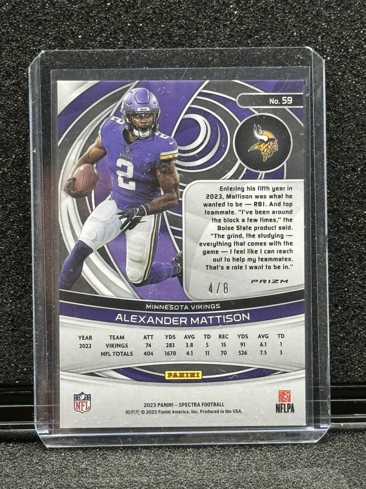 2023 Spectra Alexander Mattison Splatter Neon 4/8!🔥VIKINGS - Image 2 of 2