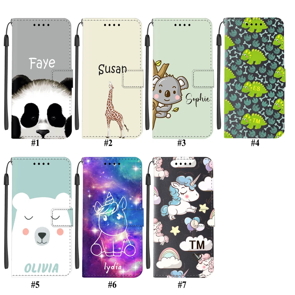 Funda protectora de cuero con nombre personalizada abatible para iPhone 16 Pro Max 15 14 13 12 11 Foto 2 de 4