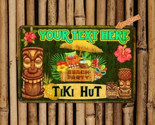 Tiki Hut Sign Beach House D cor Backyard Tropical Surf Barbecue 108122002047
