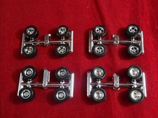 4 NEW SETS HO RRR CHROME WHEELS AND TIRES AURORA T-JET DASH JL 19-14-10-16