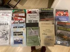 VARIOUS WARGAMES RULES AND SOME BOARD WARGAMES MAGAZINES WITH GAMES NEW