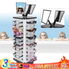 Eyewear Display Stand Sunglasses Display Holder with Mirror for Store/44 Pairs