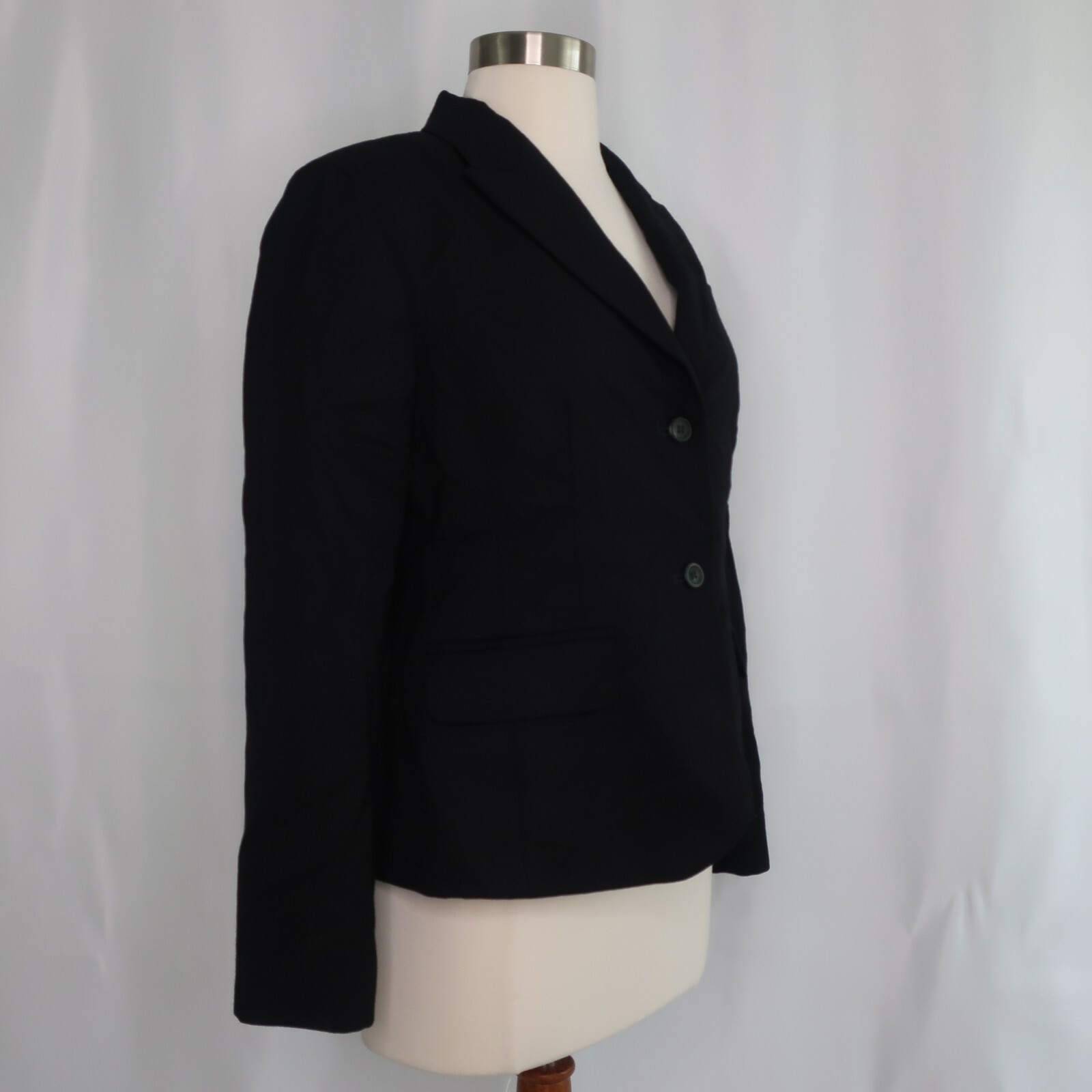 VTG Pendleton Petite Solid Black 2 Button Jacket … - image 4
