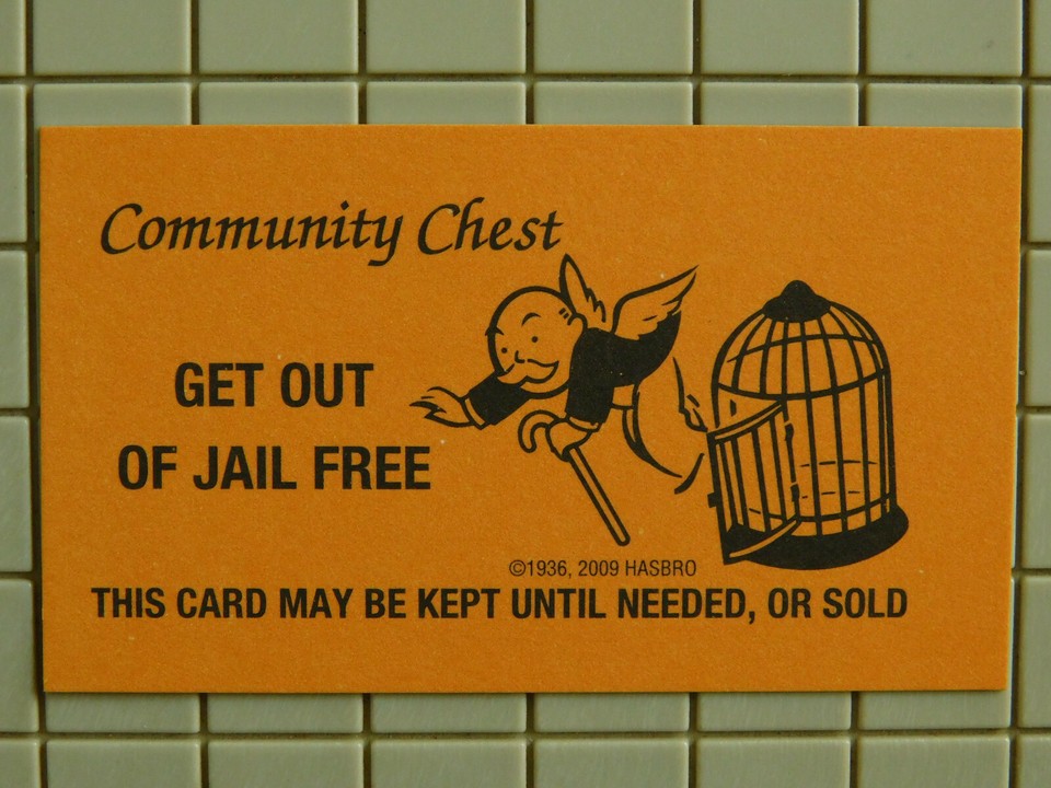 Genuine Monopoly "Get Out of Jail Free" Card (ONE, Var. Editions, Your