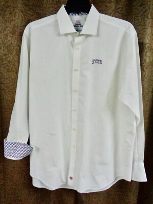 THOMAS DEAN COLLEGIATE 100% COTTON LONG SLEEVE TCU TRIM WHITE OXFORD SHIRT XL