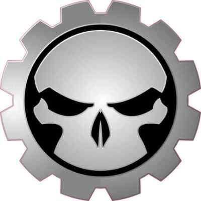 5x5 Black Gear Skull Bumper Sticker Car Vinyl Truck Window Stickers Decal Decals