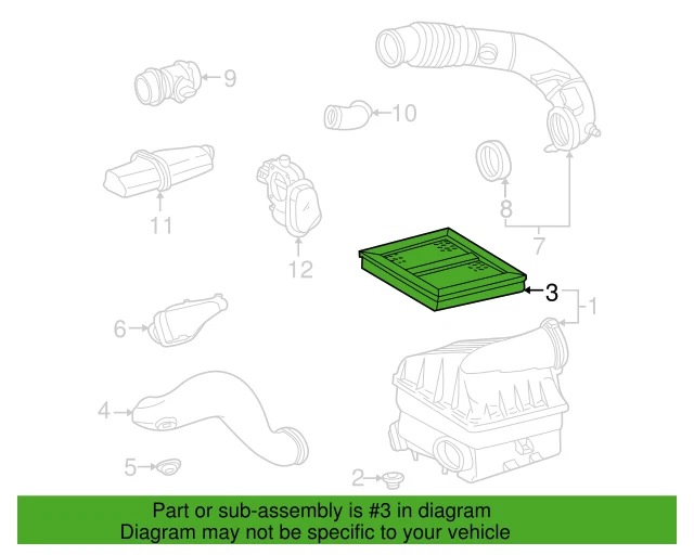 Подлинный Mercedes-Benz OEM C CLK ML-класса воздушный фильтр новый ML350 ML55 604-094-13-04 - Изображение 3 из 4