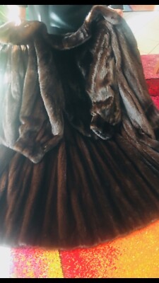 Veste En Vison Véritable - Taille 40/42, Couleur Marron, Fourrure Pleine Peau, Occasion Très Bon état