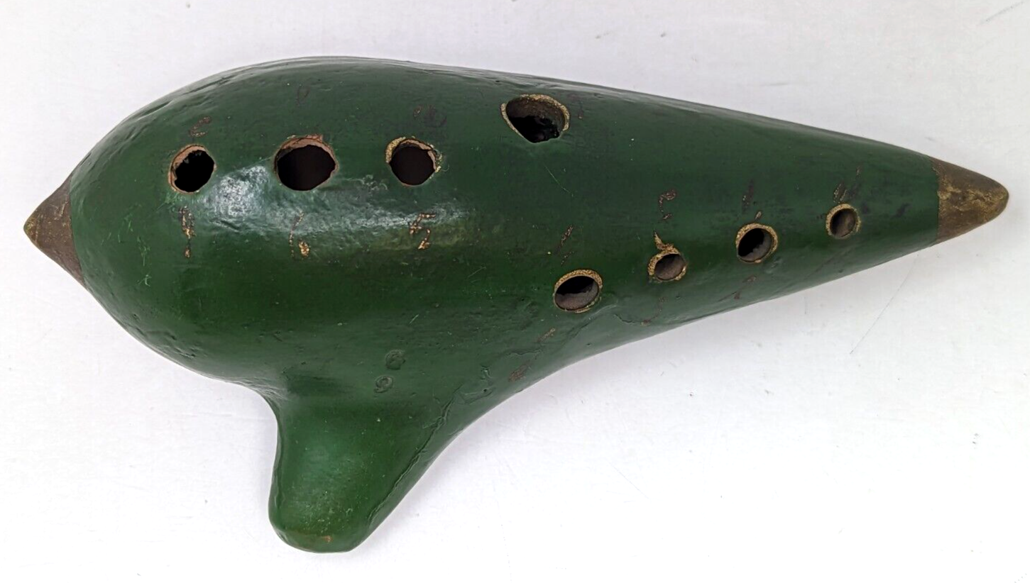 Pre-Hispanic Mictlantecuhtli Ceramic Ocarina Flute - Lord of the Underworld