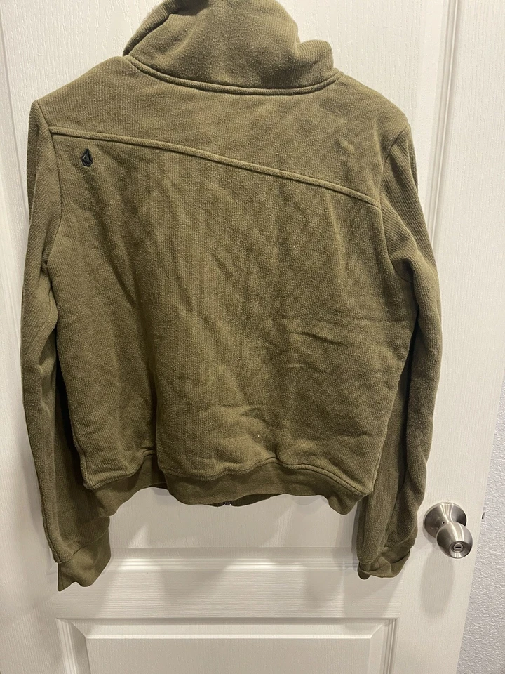 Volcom Fresh Stomping Grounds Green Military Quilted Jacket Junior's Medium 12 - Image 4 of 4