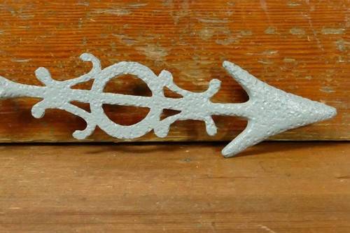 Antique Cast Iron Weathervane Lightning Rod Arrow Etched Red Glass Heart Design - Picture 10 of 12