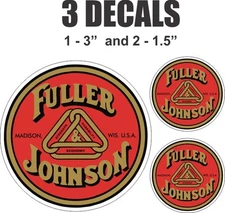 3 Round Fuller Johnson Vinyl Decals