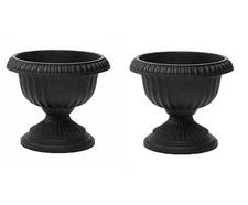 Novelty Outdoor Grecian Urn/Flower Planter, Black - 12" (pack of 2)
