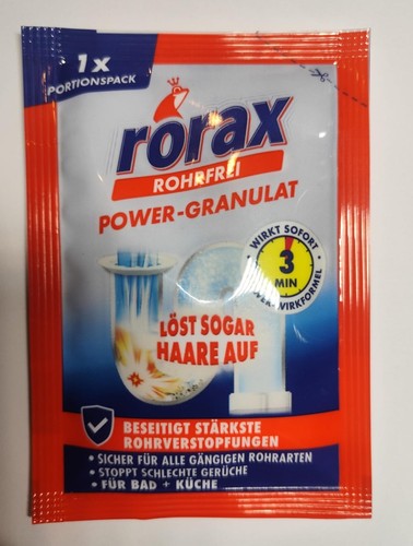 2X rorax Rohrfrei Power-Granulat Portionspack 60g sofort löst Sogar Haare auf - Bild 2 von 3