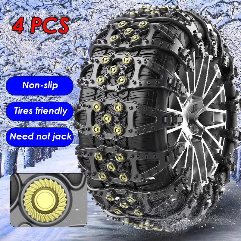 4pcs Universal Snow Chains Auto Traction Aid Ice Tire Spikes