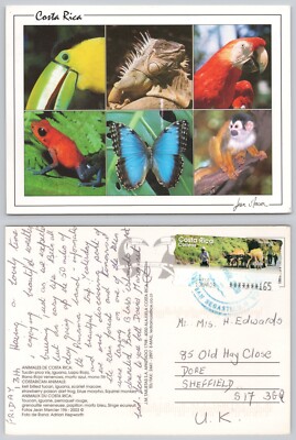 X00339 Vögel Schmetterling Affe Frosch Eidechse Costa Rica Postkarte 2009 ATM Meter