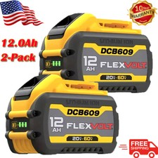 2Pack 12.0Ah for DeWalt FLEXVOLT 20V/60V MAX Battery Lithium-ion DCB609 DCB606-2