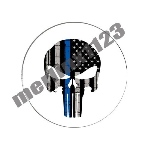 Punisher Thin Blue Line Golf Ball Marker w/ Premium Switchblade Divot
