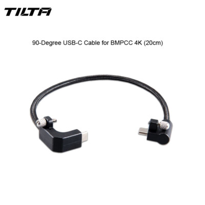 Tilta 20cm 30cm Length Type-C 90-Degree USB-C Cable for BMPCC 4K Camera Black